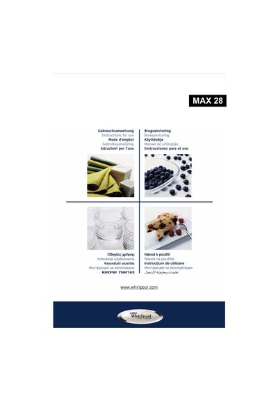 Whirlpool MAX 28 Microwave Oven User Manual - cover page