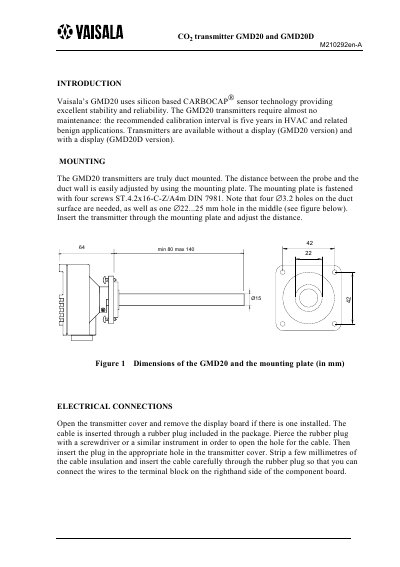 Vaisala GMD20 CO2 Transmitter User Manual - cover page
