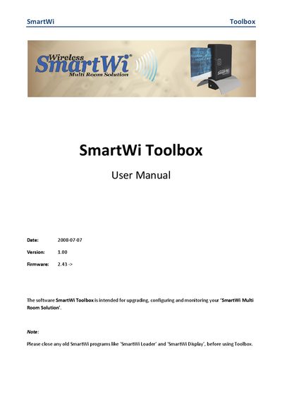 SmartWi Toolbox User Manual - cover page