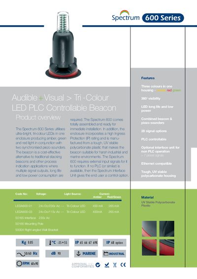 Spectrum 600 Series Beacon Product Leaflet