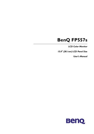BenQ FP557s LCD Monitor User Manual