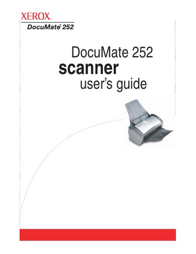 Xerox DocuMate 252 Scanner User's Guide - cover page