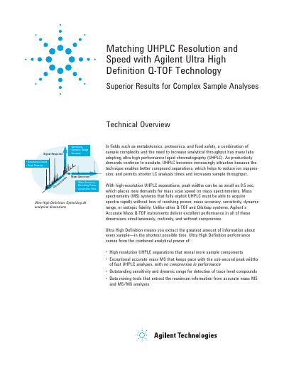 Agilent 6500 Series Accurate-Mass Q-TOF LC/MS Systems Technical Overview - cover page
