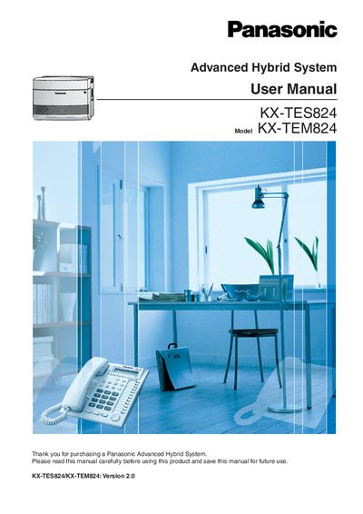 Panasonic KX-TES824/KX-TEM824 User Manual