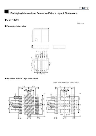TOIREX USP-12B01 Packaging Information - cover page