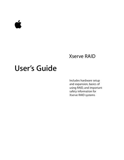 Apple Xserve RAID User's Guide - cover page