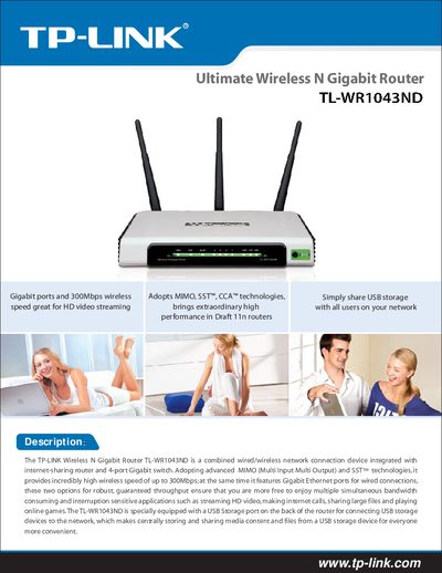 TP-Link TL-WR1043ND User Manual - cover page