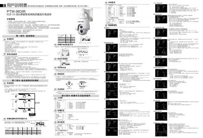 PTW-983IR Infrared Ball PTZ Camera User Manual - cover page