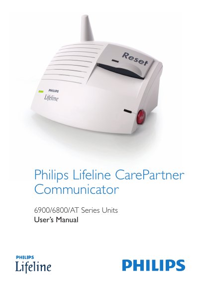 Philips Lifeline CarePartner Communicator 6900/6800/AT Series User Manual - cover page