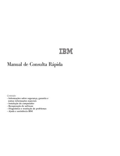 IBM Quick Reference Manual - cover page