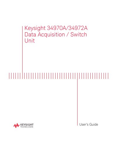Keysight 34970A/34972A Data Acquisition Switch Unit User’s Guide - cover page