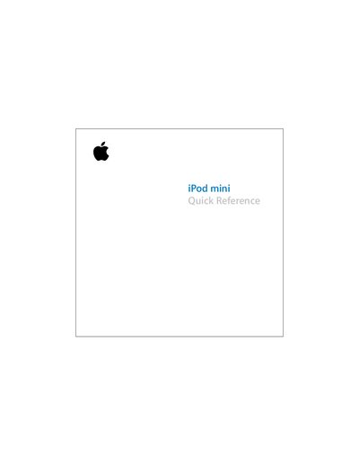 Apple iPod mini Quick Reference - cover page