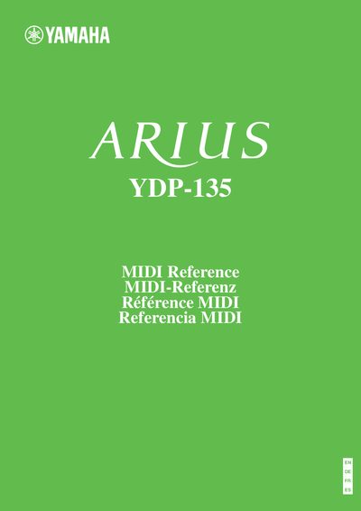 Yamaha YDP-135 Digital Piano MIDI Reference Guide - cover page