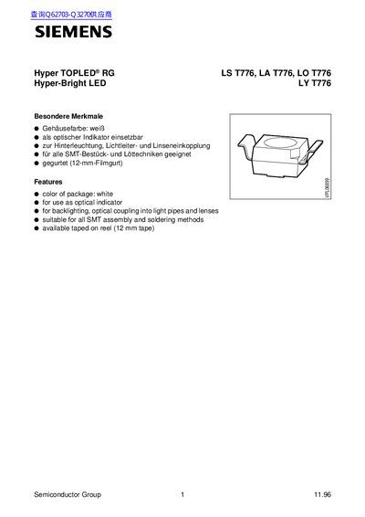 Siemens LS/LA/LO/LY T776 LED Datasheet