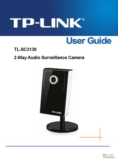 TP-Link TL-SC3130 2-Way Audio Surveillance Camera User Guide