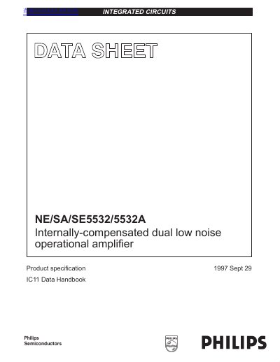 Philips NE/SA/SE5532/5532A Operational Amplifier Datasheet - cover page
