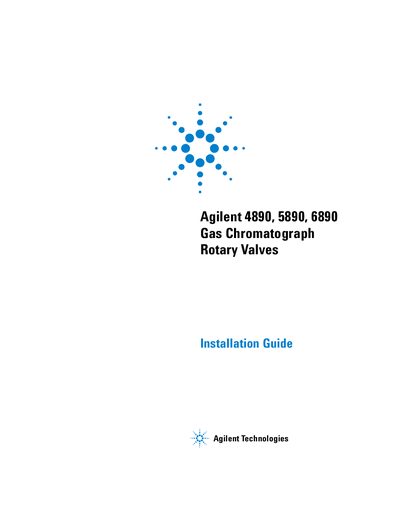 Agilent 4890/5890/6890 Gas Chromatograph Rotary Valves Installation Guide - cover page