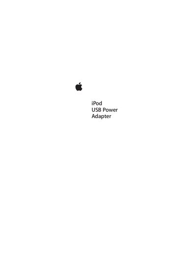 iPod USB Power Adapter User Guide - cover page