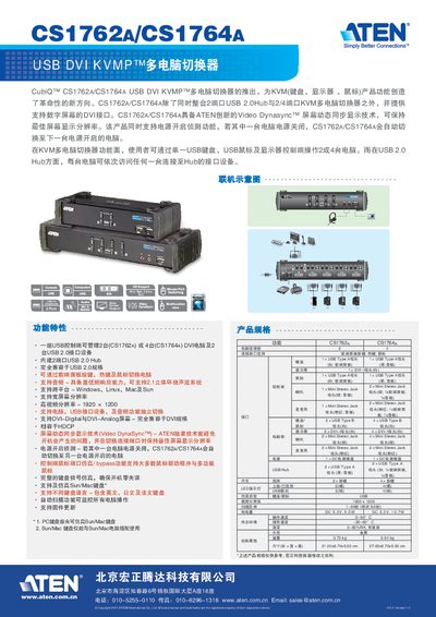 ATEN CS1762A/CS1764A USB KVM Switch Manual - cover page