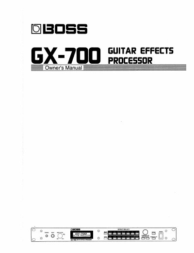 BOSS GX-700 Guitar Effects Processor Owner's Manual - cover page