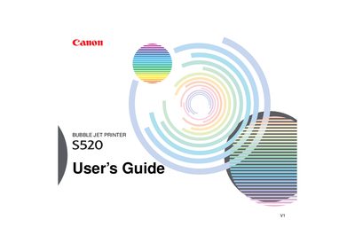 Canon S520 Bubble Jet Printer User's Guide - cover page