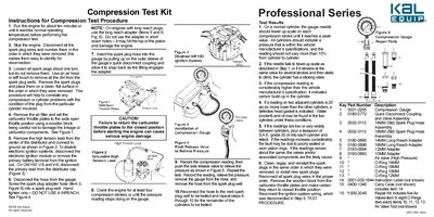 Kal Equip Compression Test Kit Instructions - cover page