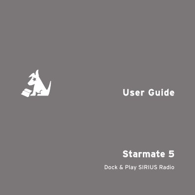 SIRIUS Starmate ST5 Dock & Play Radio User Guide - cover page