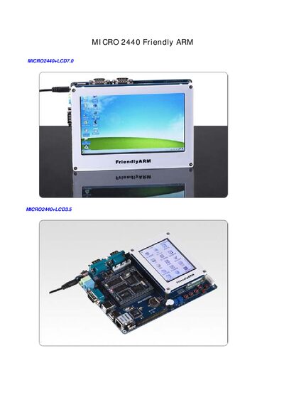 Friendly MICRO2440 ARM Board User Manual - cover page