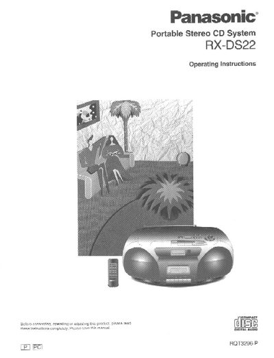Panasonic RX-DS22 Portable Stereo CD System Operating Instructions - cover page