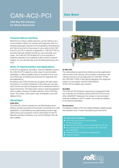 softing CAN-PRO2-PCIE Manual