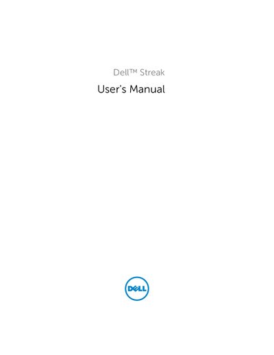 Dell Streak User Manual - cover page