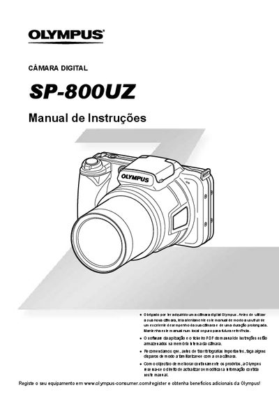 Olympus SP-800UZ User Manual - cover page