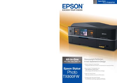 Epson Stylus Photo TX800FW User Manual - cover page