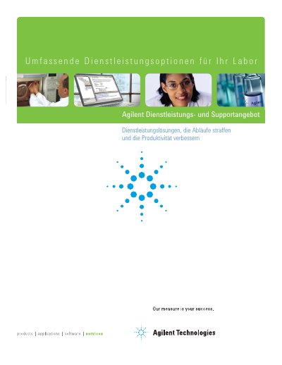 Agilent Services Portfolio Brochure - cover page