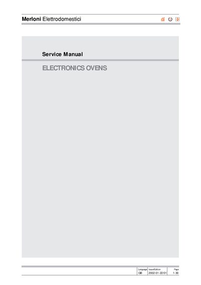 Merloni Electronics Ovens Service Manual - cover page