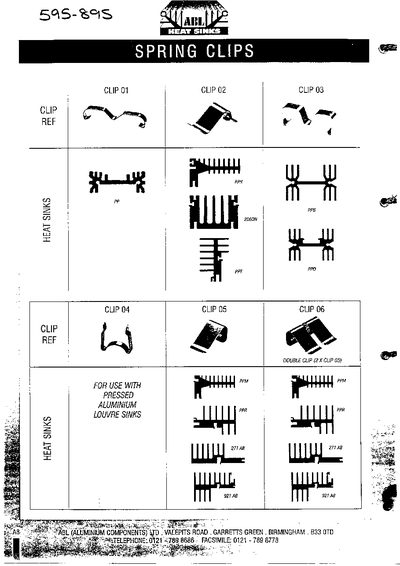ABL HEATSINKS CLIP01 CLIP 02 CLIP 03  - cover page