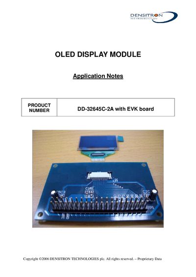 Densitron DD-32645C-2A OLED Display Module Application Notes - cover page