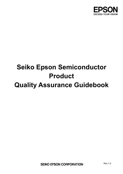Epson Semiconductor Quality Assurance Guidebook - cover page