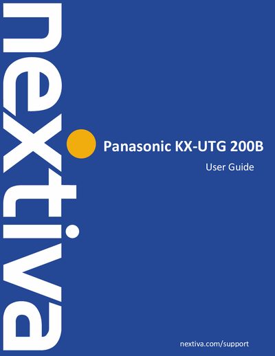 Panasonic KX-UTG 200B User Manual - cover page