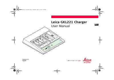 Leica GKL221 Charger User Manual - cover page