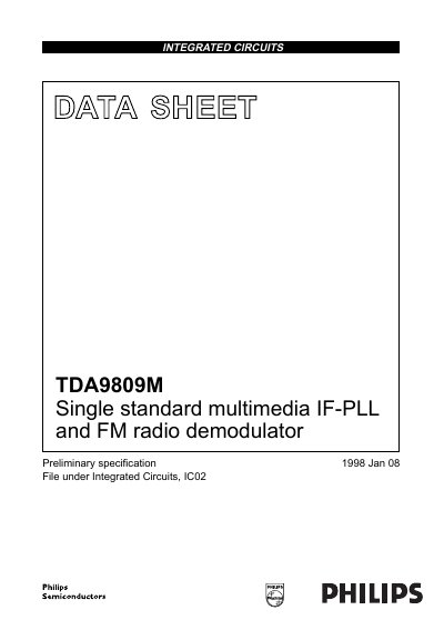 Philips TDA9809M Datasheet - cover page