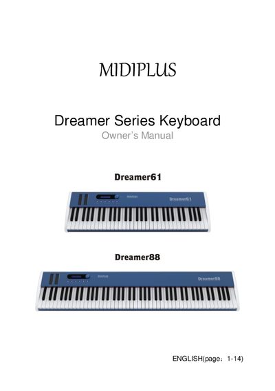 MIDIPLUS Dreamer61/Dreamer88 Keyboard Owner’s Manual - cover page