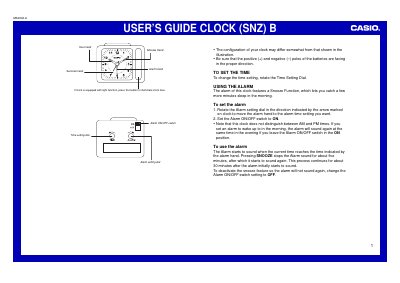 CASIO TQ-216 Manual - cover page