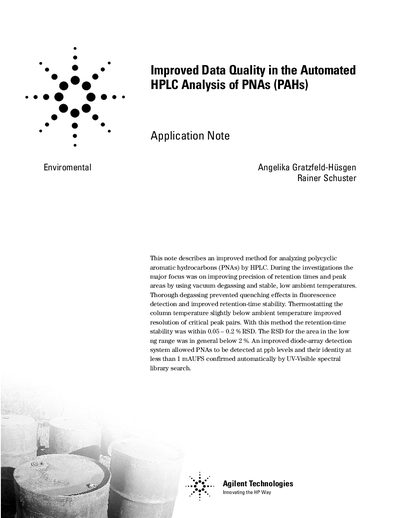 Agilent 1100 Series HPLC System Application Note for PNA Analysis - cover page