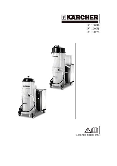 KARCHER IV 100/40, IV 100/55, IV 100/75 Air Compressor User Manual - cover page