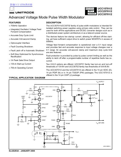 UNITRODE UCC15701/2 UCC25701/2 UCC35701/2 handbook(1) - cover page