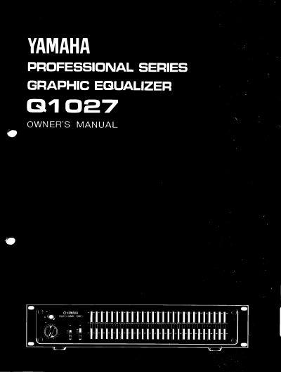 Yamaha Q1027 Graphic Equalizer Owner's Manual - cover page