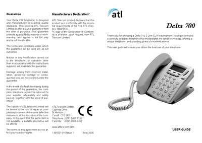Delta 700 User Manual - cover page