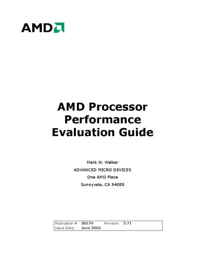 AMD 30579 Processor Performance Evaluation Guide - cover page