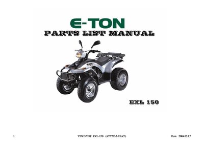 E-TON YUKON ST. EXL-150 (ATV3E-2-SEAT) Manual - cover page